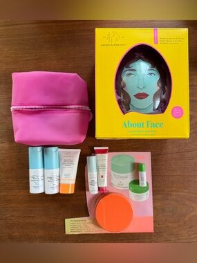 Drunk Elephant Skincare Bundle Full Routine, HTF kits makeup bag compact mirror